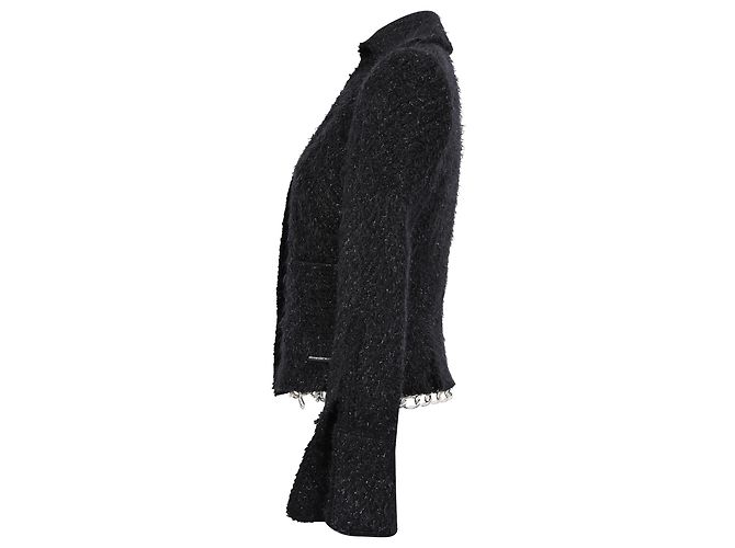 Blazer de tweed abotonado sencillo Alexander Wang en algodón negro - vista 2