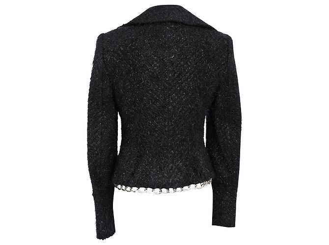Blazer de tweed abotonado sencillo Alexander Wang en algodón negro - vista 3