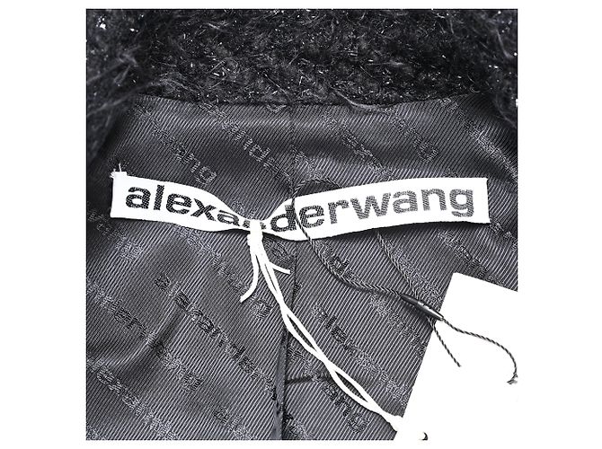 Blazer de tweed abotonado sencillo Alexander Wang en algodón negro - vista 5