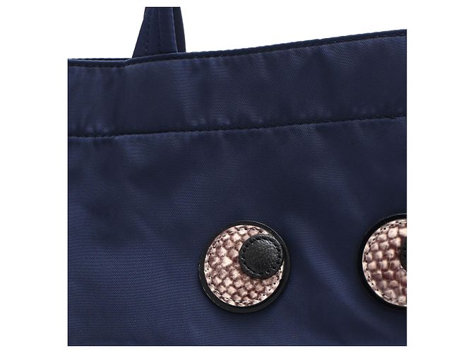 Borsa Tote Eyes Anya Hindmarch in nylon blu navy - vista 18