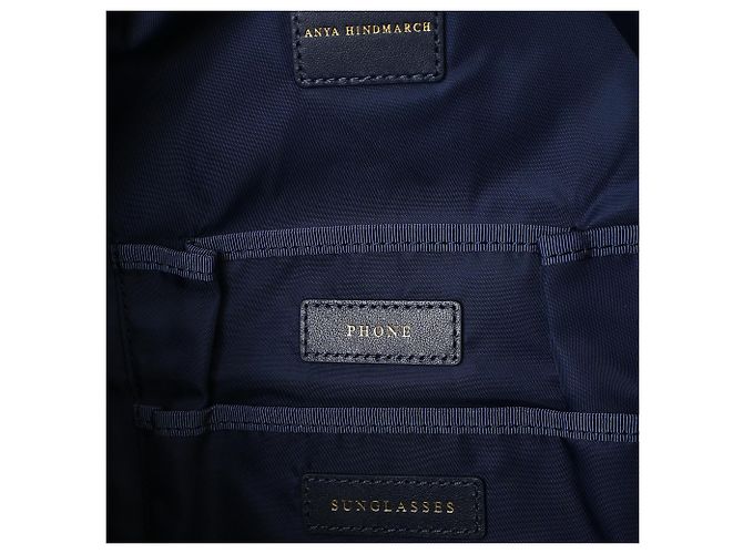 Borsa Tote Eyes Anya Hindmarch in nylon blu navy - vista 7