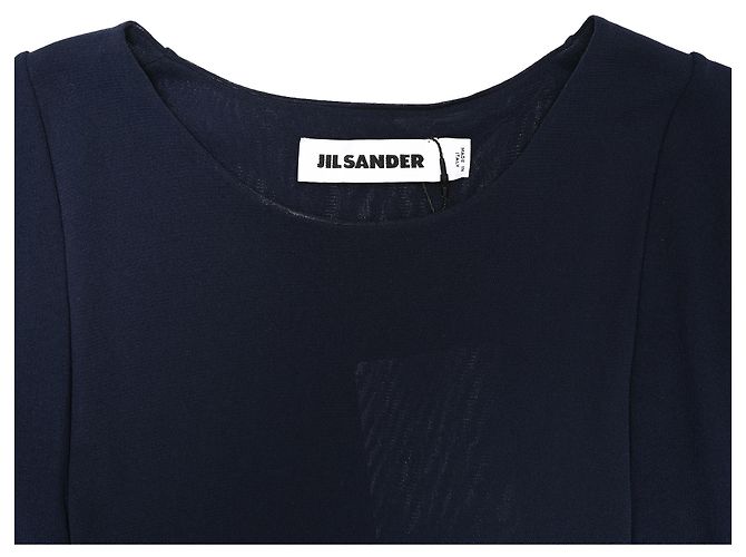Jil Sander Plissiertes ärmelloses Midikleid aus Polyamid in Navy Blue Blau Marineblau - Ansicht 4
