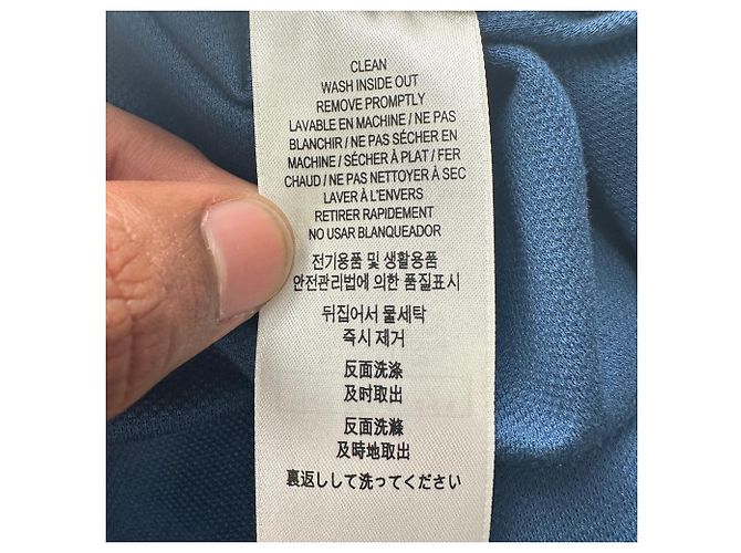 Polo Burberry in cotone blu navy con logo ricamato - vista 10