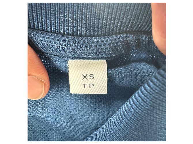 Polo Burberry in cotone blu navy con logo ricamato - vista 7
