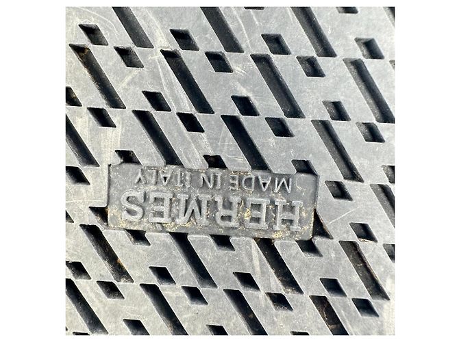 Sandali Hermès Chypre in tela e pelle bianco e nero - vista 12