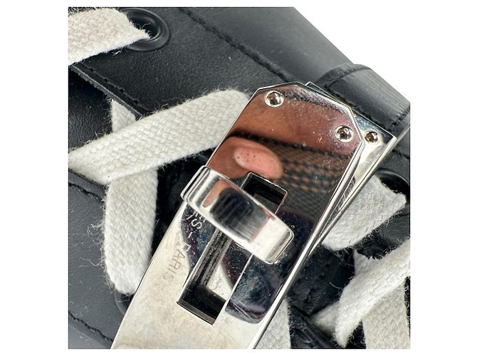 Sneaker basse Day Hermès in pelle di vitello nera Nero - vista 15