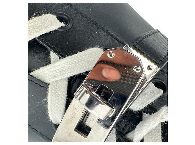 Sneaker basse Day Hermès in pelle di vitello nera Nero - vista 17