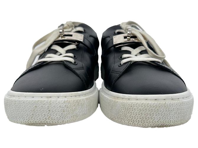 Sneaker basse Day Hermès in pelle di vitello nera Nero - vista 2