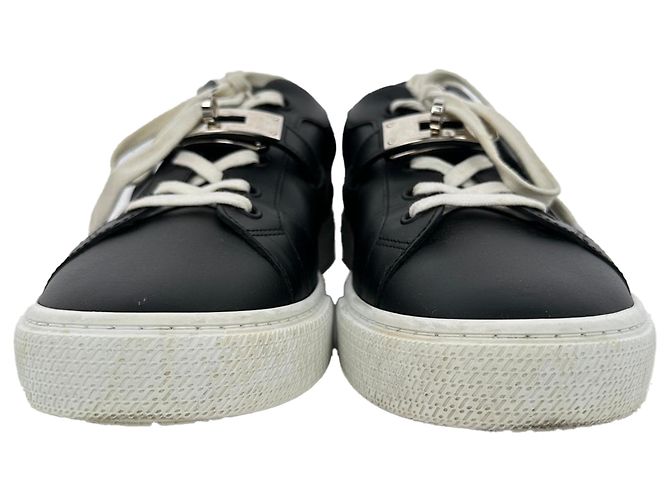 Sneaker basse Day Hermès in pelle di vitello nera Nero - vista 3