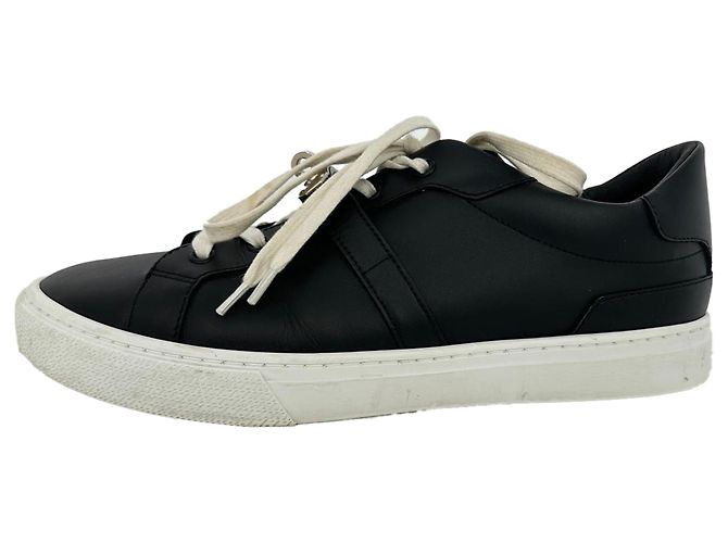 Sneaker basse Day Hermès in pelle di vitello nera Nero - vista 8