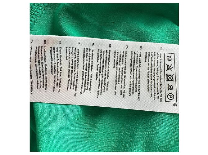 Maje Plisseierter Mini-Kleid mit langen Ärmeln aus grünem Polyester - Ansicht 6