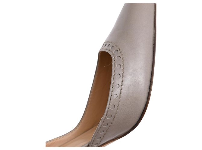 Décolleté a punta stile Brogue D'Orsay Roger Vivier in pelle grigia Grigio - vista 9