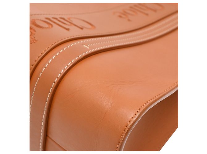 Borsa Tote Chloé Medium Woody in pelle di vitello marrone Rosso - vista 17