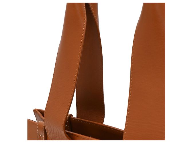 Borsa Tote Chloé Medium Woody in pelle di vitello marrone Rosso - vista 21