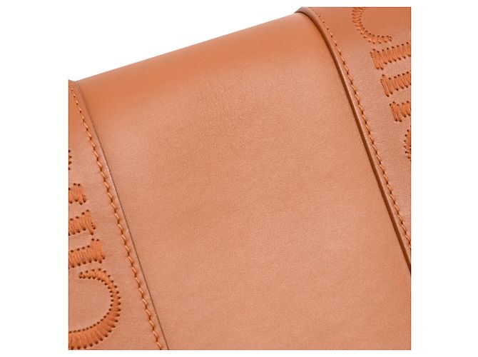 Borsa Tote Chloé Medium Woody in pelle di vitello marrone Rosso - vista 29