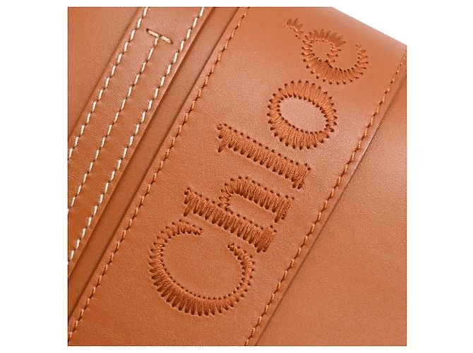Borsa Tote Chloé Medium Woody in pelle di vitello marrone Rosso - vista 33
