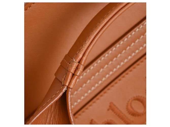 Borsa Tote Chloé Medium Woody in pelle di vitello marrone Rosso - vista 34