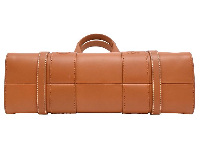 Borsa Tote Chloé Medium Woody in pelle di vitello marrone Rosso - vista 4