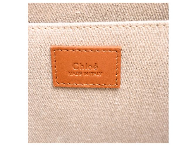 Borsa Tote Chloé Medium Woody in pelle di vitello marrone Rosso - vista 7