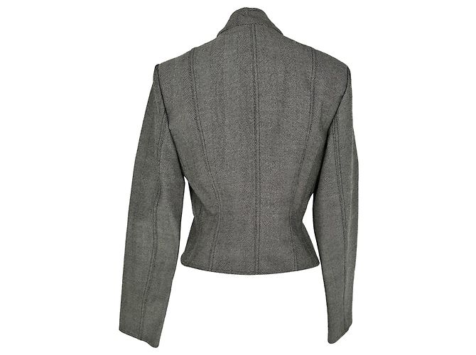 Blazer de doble cremallera Christian Dior en lana gris - vista 3