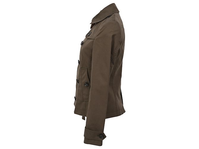 Chaquetón Burberry a cuadros en algodón marrón Castaño - vista 2