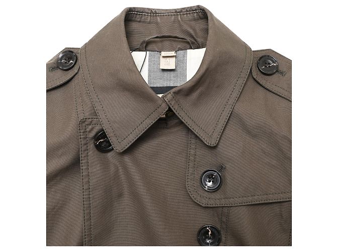 Chaquetón Burberry a cuadros en algodón marrón Castaño - vista 4