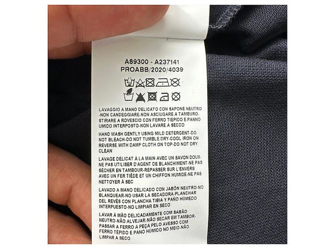 Polo Versace in cotone blu navy con ricamo Medusa - vista 14