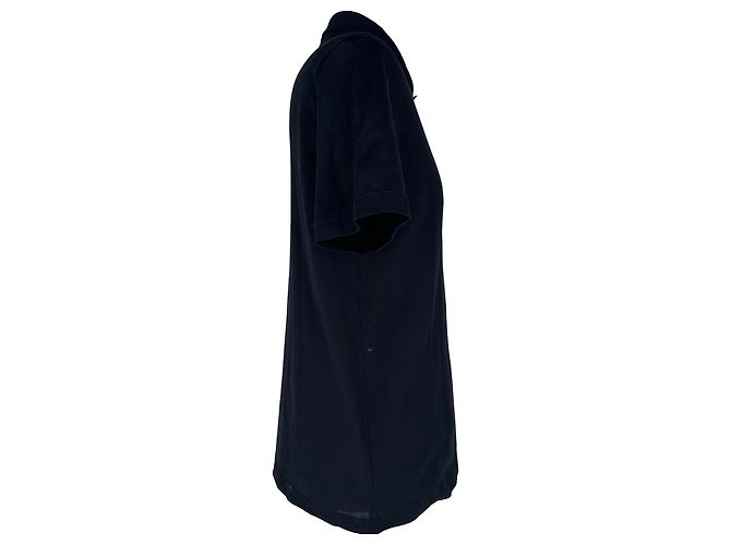 Polo Versace in cotone blu navy con ricamo Medusa - vista 2