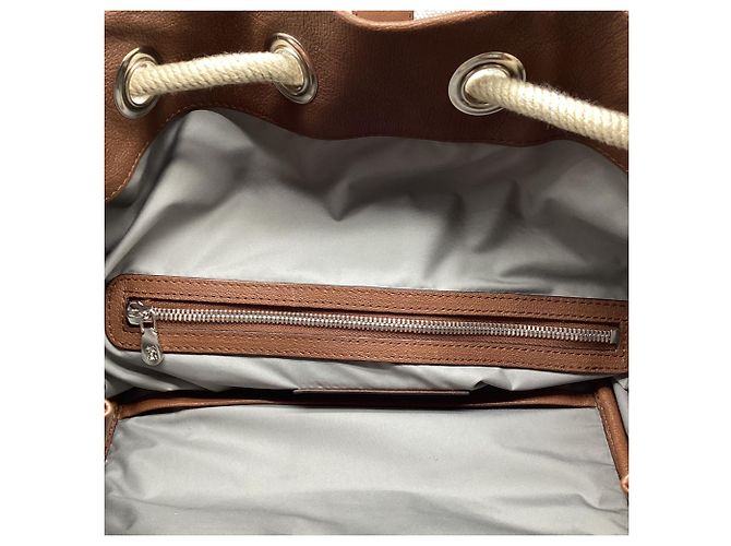 Brunello Cucinelli Drawstring Backpack in Beige Canvas - view 10