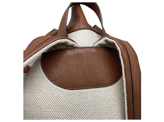 Brunello Cucinelli Drawstring Backpack in Beige Canvas - view 12