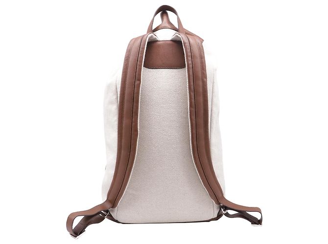 Brunello Cucinelli Drawstring Backpack in Beige Canvas - view 4