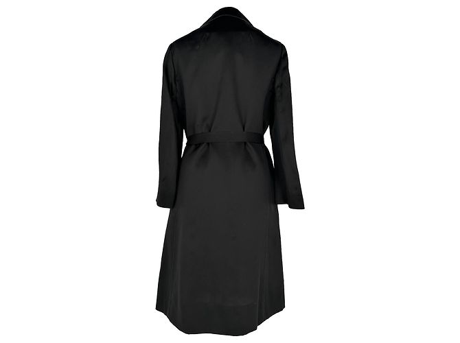 Trench con cintura Dolce & Gabbana in seta nera Nero - vista 3