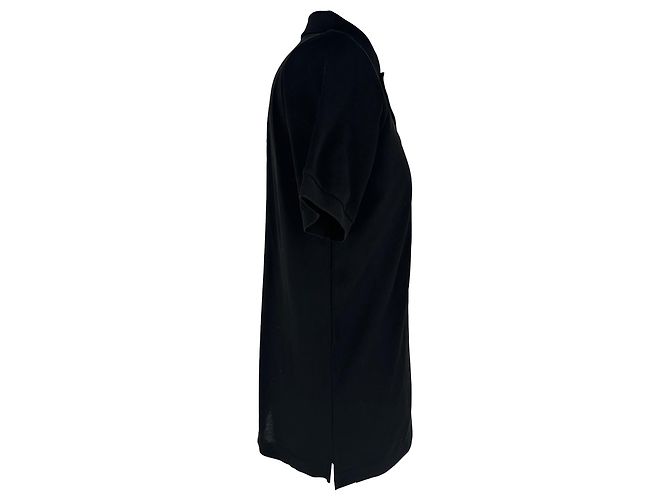 Prada Polohemd aus schwarzer Baumwolle mit Logo-Applikation - Ansicht 2