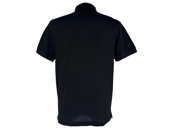 Prada Polohemd aus schwarzer Baumwolle mit Logo-Applikation - Ansicht 4