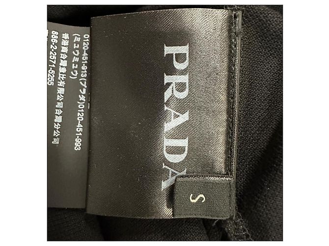 Prada Polohemd aus schwarzer Baumwolle mit Logo-Applikation - Ansicht 8