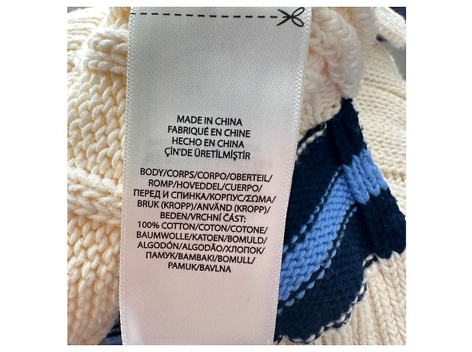 Polo Ralph Lauren Cricket-Pullover mit Zopfstrick aus cremefarbener Baumwolle Weiß Roh - Ansicht 6