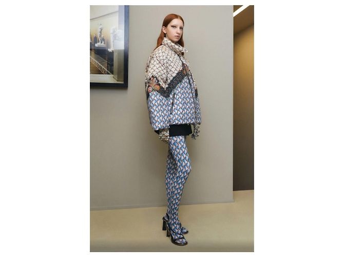 Etro Pre-Fall 2023 Seidencrepe-Bluse mit blauem Print - Ansicht 5