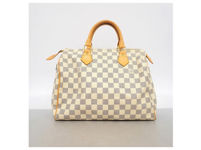 Borsa Louis Vuitton Damier Azur Speedy 30 Bianco - vista 10