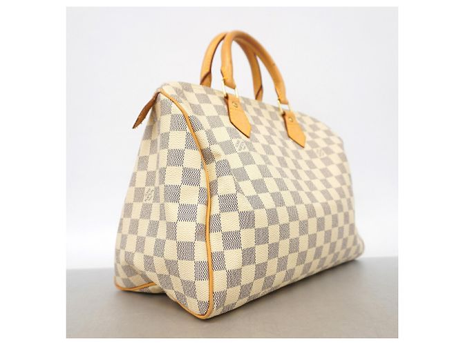 Borsa Louis Vuitton Damier Azur Speedy 30 Bianco - vista 2