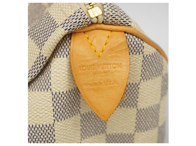 Borsa Louis Vuitton Damier Azur Speedy 30 Bianco - vista 5