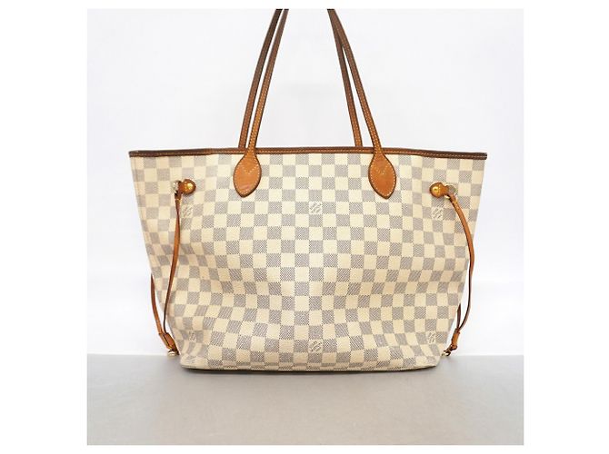 Borsa Tote Louis Vuitton Damier Azur Neverfull MM Bianco - vista 12