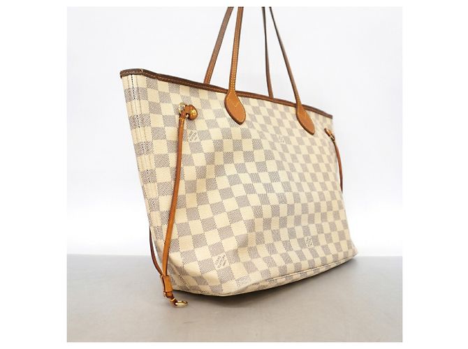 Borsa Tote Louis Vuitton Damier Azur Neverfull MM Bianco - vista 2