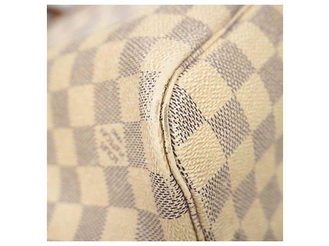 Borsa Tote Louis Vuitton Damier Azur Neverfull MM Bianco - vista 6
