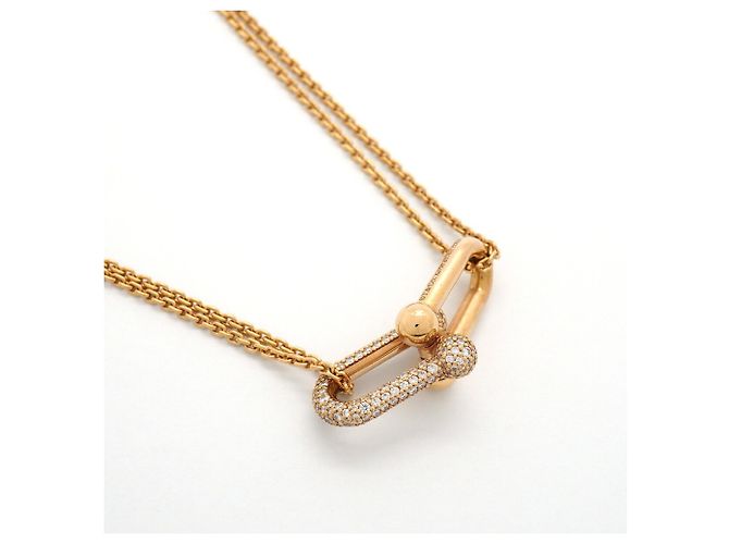 Autre Marque Collana Large Double Link Hardware in Oro Rosa 18K Tiffany & Co. - vista 2