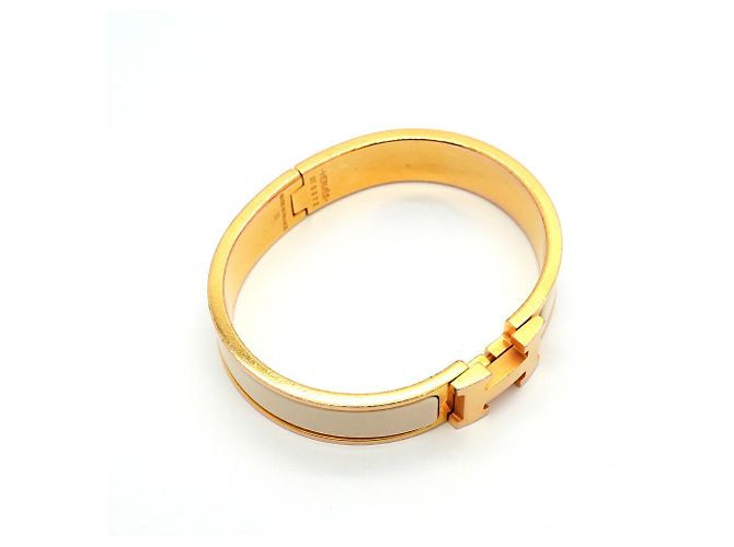 Clic H Brazalete Hermès Clic Clac PM chapado en oro Dorado - vista 2