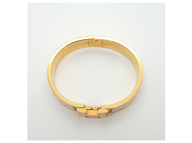 Clic H Brazalete Hermès Clic Clac PM chapado en oro Dorado - vista 3