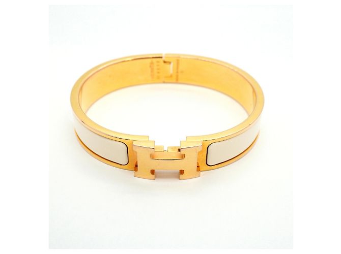 Clic H Brazalete Hermès Clic Clac PM chapado en oro Dorado - vista 4