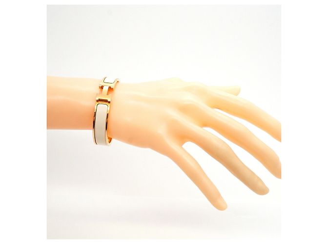Clic H Brazalete Hermès Clic Clac PM chapado en oro Dorado - vista 6