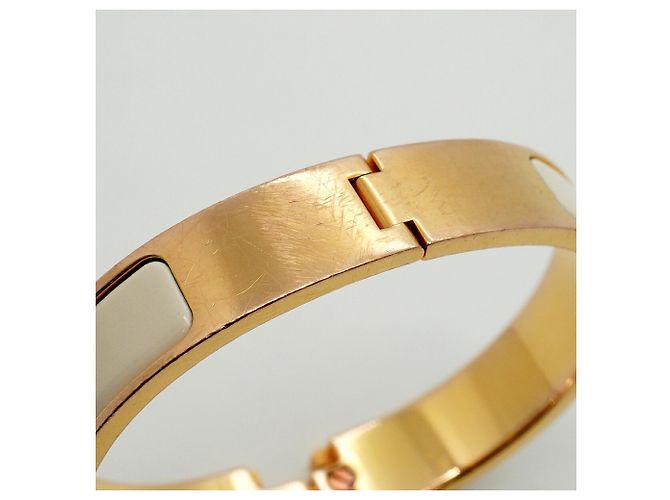 Clic H Brazalete Hermès Clic Clac PM chapado en oro Dorado - vista 7