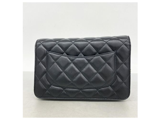 Portafoglio a spalla con catena Chanel Matelassé in pelle d'agnello nera Nero - vista 10